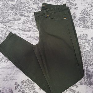 Michael Kors Izzy 5 Pocket Jeans Jeggings Olive Green Size 8 EUC
